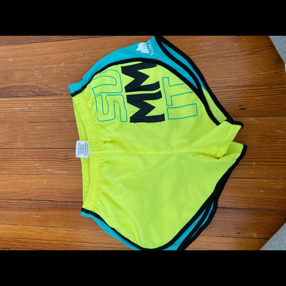 Neon athletic shorts